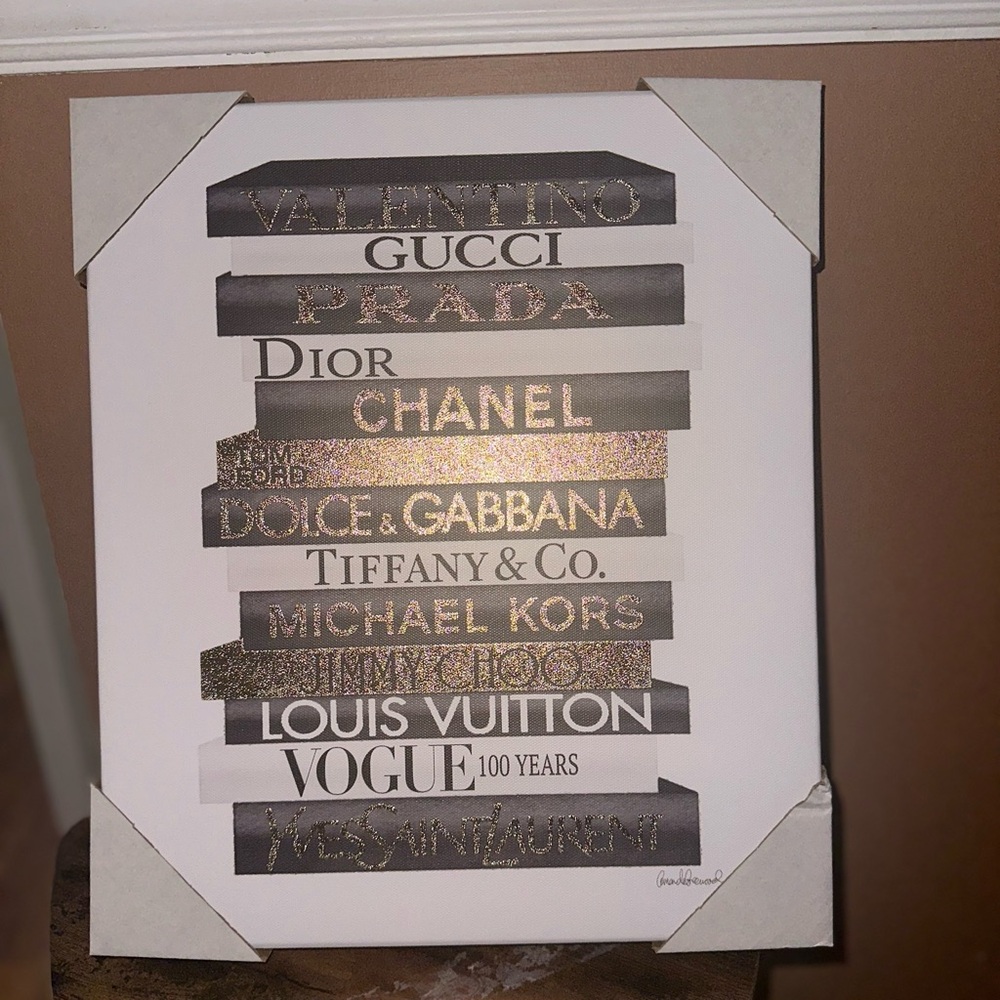 Luxury Brand Books Painted Canvas